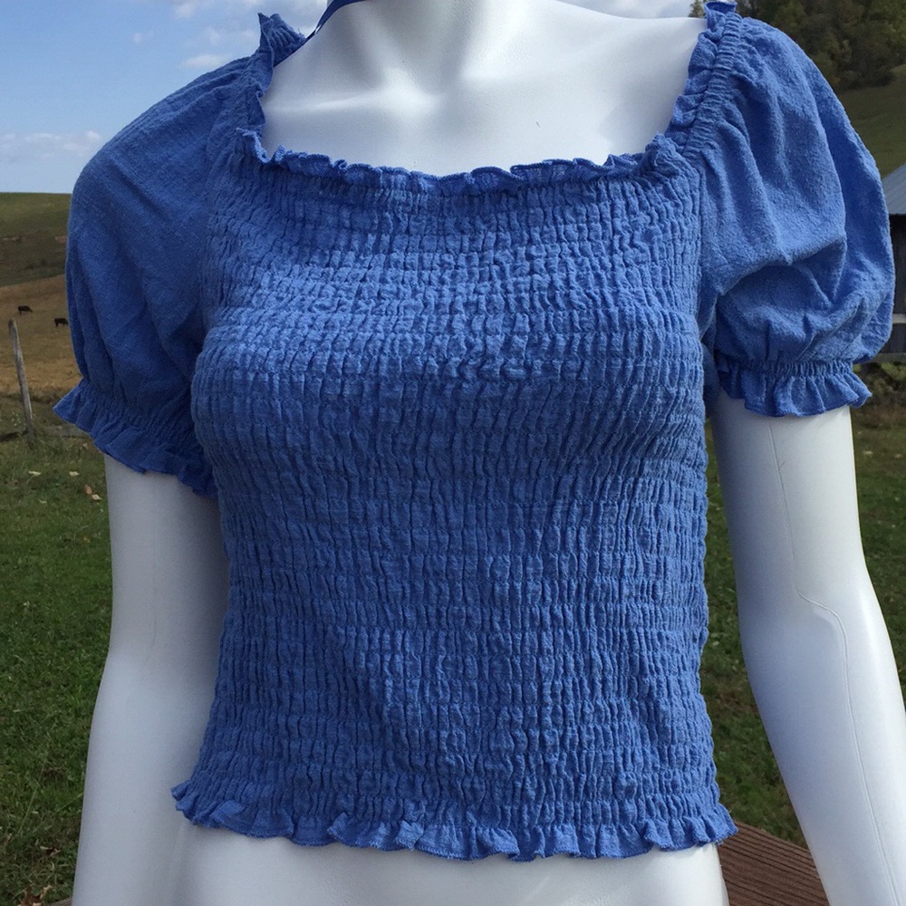 One Clothing blue crop Top blouse